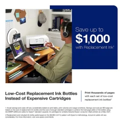 Epson EcoTank ET-2800-W Wireless Color Inkjet Printer, All-In-One Supertank, Print, Scan, Copy (9472539)