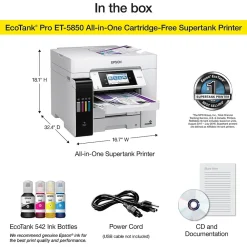 Epson EcoTank Pro 5850 Wireless Color Inkjet Printer, All-In-One Supertank, Print, Scan, Copy, Fax (9472509)