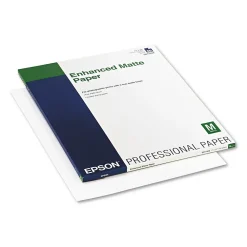 Photo Paper*Epson Enhanced Matte Presentation Paper, 17" x 22", 50 Sheets/Pack (S041908)