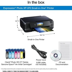 Epson Expression Photo XP-970 Wireless Color Inkjet Printer, All-In-One, Print, Scan, Copy (9472534)