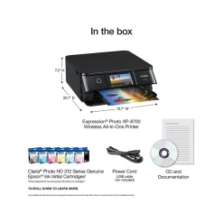 Epson Expression Photo XP-8700 Wireless Color All-in-One Inkjet Printer (C11CK46201)
