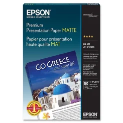 Photo Paper*Epson Matte Presentation Paper, 11.7" x 16.54", 50 Sheets/Pack (S041260)