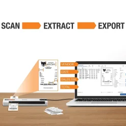 Epson RapidReceipt RR-60 Portable Document Scanner, Black/White (B11B252204)