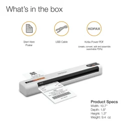 Epson RapidReceipt RR-60 Portable Document Scanner, Black/White (B11B252204)