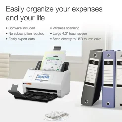 Epson RapidReceipt RR-600W Wireless Duplex Receipt Scanner, White/Black (B11B258202)