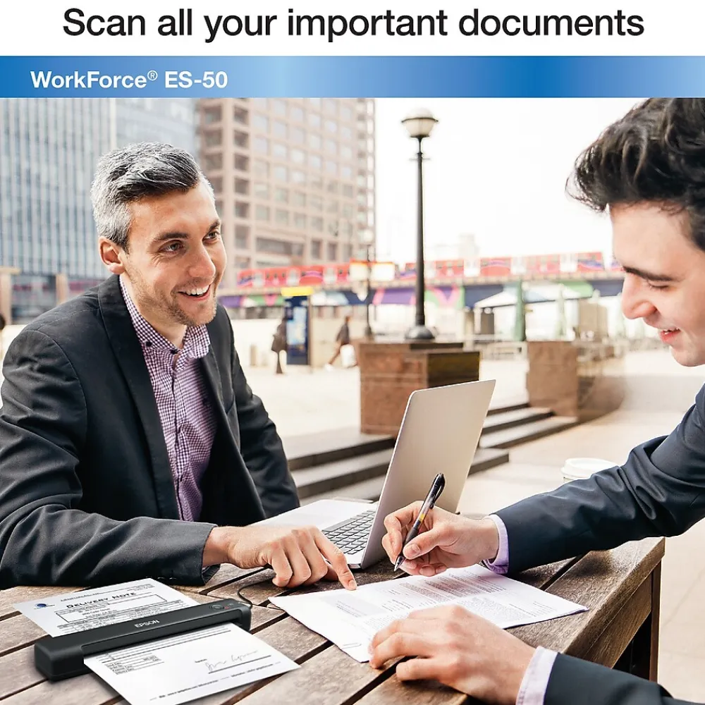 Epson WorkForce ES-50 Portable Document Scanner, Black (B11B252201)