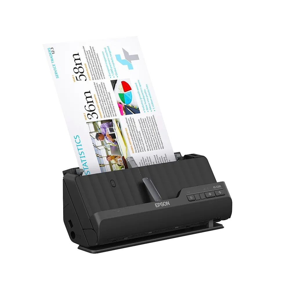 Epson WorkForce ES-C220 Duplex Sheetfed Scanner, Black (B11B272202)