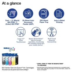 Epson WorkForce Pro WF-3820 Wireless Color Inkjet Printer, All-In-One, Print, Scan, Copy, Fax (9472526)