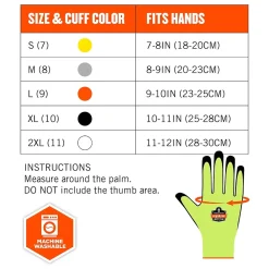 Ergodyne ProFlex 7022 Hi-Vis Nitrile Coated Cut-Resistant Gloves, ANSI A2, Dry Grip, Lime, XL, 144 Pairs (17875)