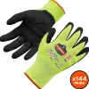 Ergodyne ProFlex 7021 Hi-Vis Nitrile Coated Cut-Resistant Gloves, ANSI A2, Wet Grip, Lime, XXL, 144 Pairs (17966)