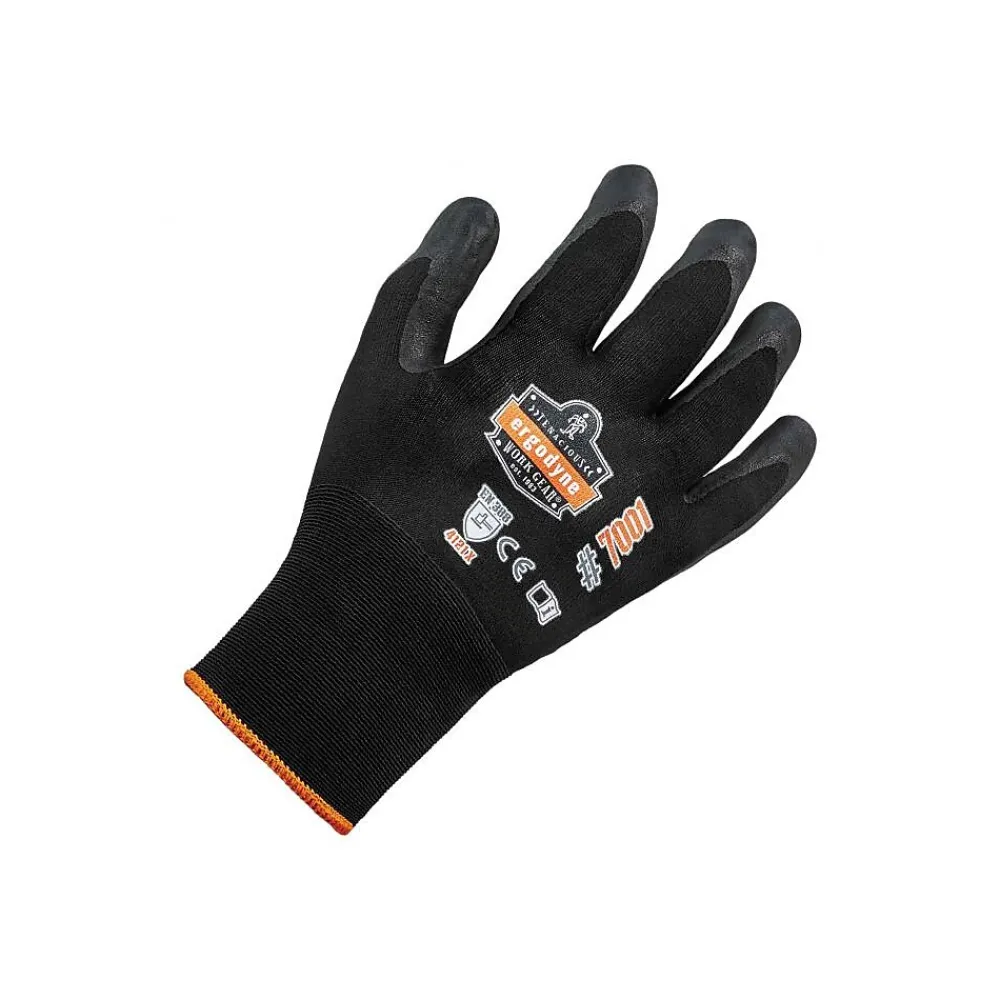 Ergodyne ProFlex 7001 Nitrile Coated Gloves, ANSI Level 3 Abrasion Resistance, Black, XXL, 12 Pairs (17956)