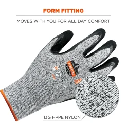 Ergodyne ProFlex 7031 Nitrile Coated Cut-Resistant Gloves, Large, A3 Cut Level, Gray, 144 Pairs (17884)