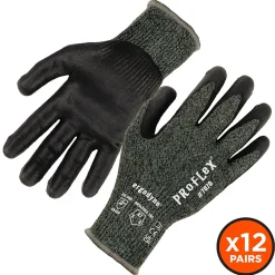 Ergodyne ProFlex 7070 Nitrile Coated Cut-Resistant Gloves, ANSI A7, Heat Resistant, Green, XXL, 12 Pair (18036)