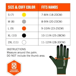 Ergodyne ProFlex 7070 Nitrile Coated Cut-Resistant Gloves, ANSI A7, Heat Resistant, Green, XXL, 12 Pair (18036)