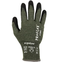 Ergodyne ProFlex 7042 Nitrile Coated Cut-Resistant Gloves, ANSI A4, Heat Resistant, Green, Medium, 12 Pair (10333)