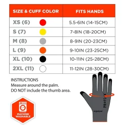 Ergodyne ProFlex 7000 Nitrile Coated Gloves, Microfoam Palm, ANSI Level 5 Abrasion Resistance, Gray, Small, 1 Pair (10372)