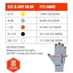 Ergodyne ProFlex 7025 PU Coated Cut-Resistant Gloves, ANSI A2, Blue, XL, 1 Pair (10435)