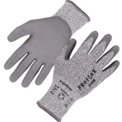 Ergodyne ProFlex 7030 PU Coated Cut-Resistant Gloves, ANSI A3, Gray, Large, 1 Pair (10464)