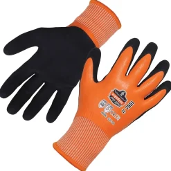 Ergodyne ProFlex 7551 Waterproof Cut-Resistant Winter Work Gloves, ANSI A5, Orange, Medium, 1 Pair (17673)