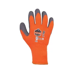Ergodyne ProFlex 7401 Winter Work Gloves, Fleece Lined, Latex Coated Palm, 13 Gauge, A5 Cut Level, Orange, XL, 12/Pack