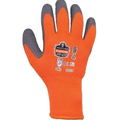 Ergodyne ProFlex 7401 Winter Work Gloves, Fleece Lined, Latex Coated Palm, Orange, Large, 144 Pairs (17894)