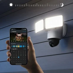 eufy Outdoor Wireless Floodlight Security Camera, White (T8425121)