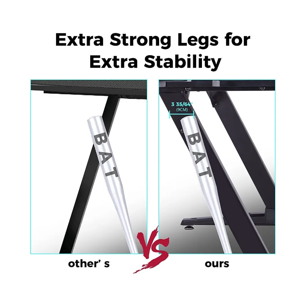 Computer Desks*Eureka Colonel Z1-S 45" Computer Gaming Desk, Black (GD0075-BK)