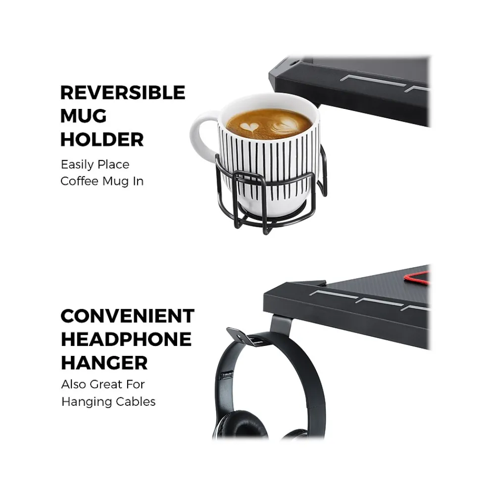 Computer Desks*Eureka Colonel Z1-S 45" Computer Gaming Desk, Black (GD0075-BK)