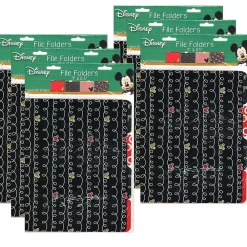 File Folders|Eureka Mickey Color Pop File Folders, 1/3-Tab, Letter Size, Assorted Designs, 4 Per Pack, 6 Packs (EU-866404-6)