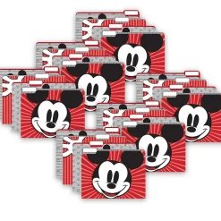 File Folders|Eureka Mickey Mouse Throwback File Folders, Straight Cut, Letter Size, Assorted Colors, 4/Pack, 6 Packs/Bundle(EU-866443-6)