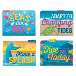 File Folders|Eureka Seas the Day File Folder, 1-Tab, Letter/Legal Size, Multicolored, 4/Pack, 6 Packs/Bundle (EU-866455-6)