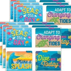 File Folders|Eureka Seas the Day File Folder, 1-Tab, Letter/Legal Size, Multicolored, 4/Pack, 6 Packs/Bundle (EU-866455-6)