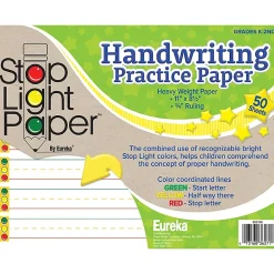 Classroom Paper*Eureka Stop Light Paper, 8.5" x 11" Practice Writing Paper, 50 Sheets, Pack of 6 (EU-805106-6)