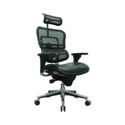 Office Chairs*Eurotech Ergohuman Mesh Back Leather Task Chair, Black (LEM4ERG -LBK(N))