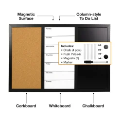 Dry Erase*Excello Global Products Combination Board, Wood Frame, 15" x 23.5" (EGP-HD-0317)