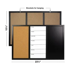 Dry Erase*Excello Global Products Combination Board, Wood Frame, 15