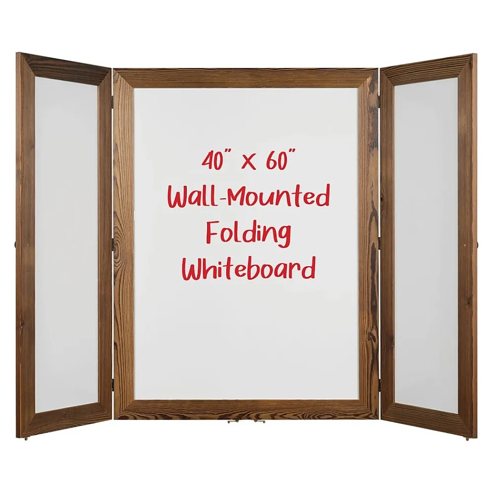Dry Erase*Excello Global Products Double Sided Magnetic Steel Dry-Erase Whiteboard, Wood Frame, 5' x 3' (EGP-HD-0530-BN)