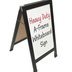 Dry Erase*Global Printed Products Excello Global Products Indestructible A-Frame Whiteboard, 40" x 22", Black (EGP-HD-0538-BK)