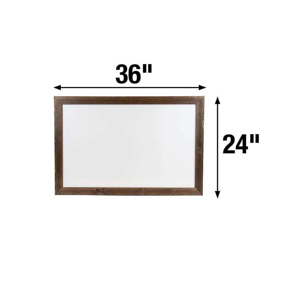 Dry Erase*Excello Global Products Magnetic Dry-Erase Whiteboard, Rustic Wood Frame, 3' x 2' (EGP-HD-0077)