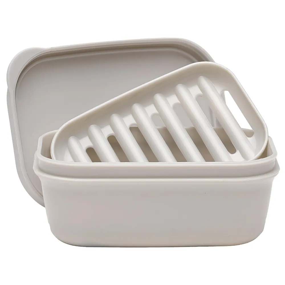 Plastic Soap Dish, Light Gray (SPLS-TRVL-0010)<Excello Global Products Outlet