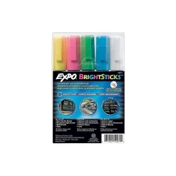 Markers|Expo BrightSticks Wet Erase Markers, Bullet Tip, Assorted, 5/Pack (14075)