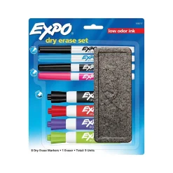 Markers|Expo Dry Erase Markers, Assorted Tips, Assorted Colors, 8/Pack(1930717)