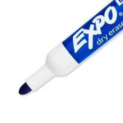 Markers|Expo Dry Erase Markers, Bullet Tip, Blue, 12/Pack (82003)