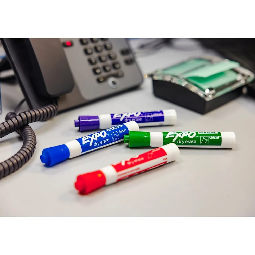 Markers|Expo Dry Erase Markers, Chisel Tip, Assorted, 8/Pack (1927524)