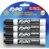 Markers|Expo Dry Erase Markers, Chisel Tip, Black, 4/Pack (80661)