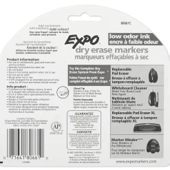 Markers|Expo Dry Erase Markers, Chisel Tip, Black, 4/Pack (80661)