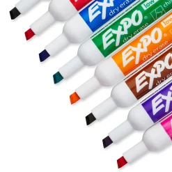Markers|Expo Dry Erase Markers, Chisel Tip, Assorted, 8/Pack (80678)