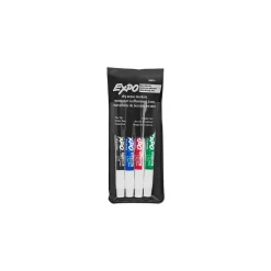 Markers|Expo Dry Erase Markers, Fine Point, Assorted, 4/Set (86074)