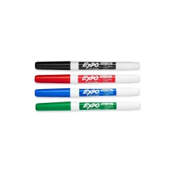 Markers|Expo Dry Erase Markers, Fine Point, Assorted, 4/Set (86074)