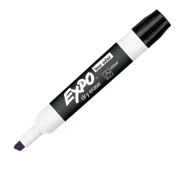 Markers|Expo ® Low Odor Dry Erase Markers, Chisel Tip, Black, Pack of 12 (SAN80001-12)